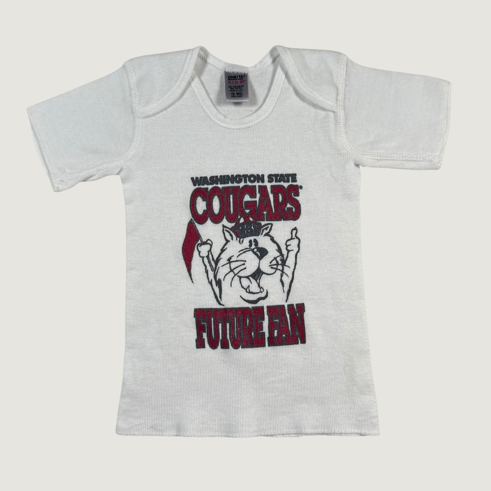 Vintage Washington State Cougars WSU Future Fan Baby T-Shirt 12 Months White
